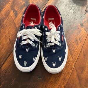 Vans Blue and White Canvas Sneakers